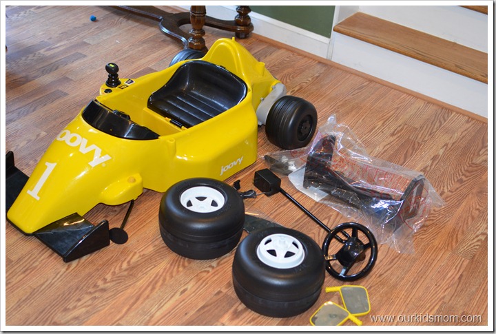 yellow race car parts