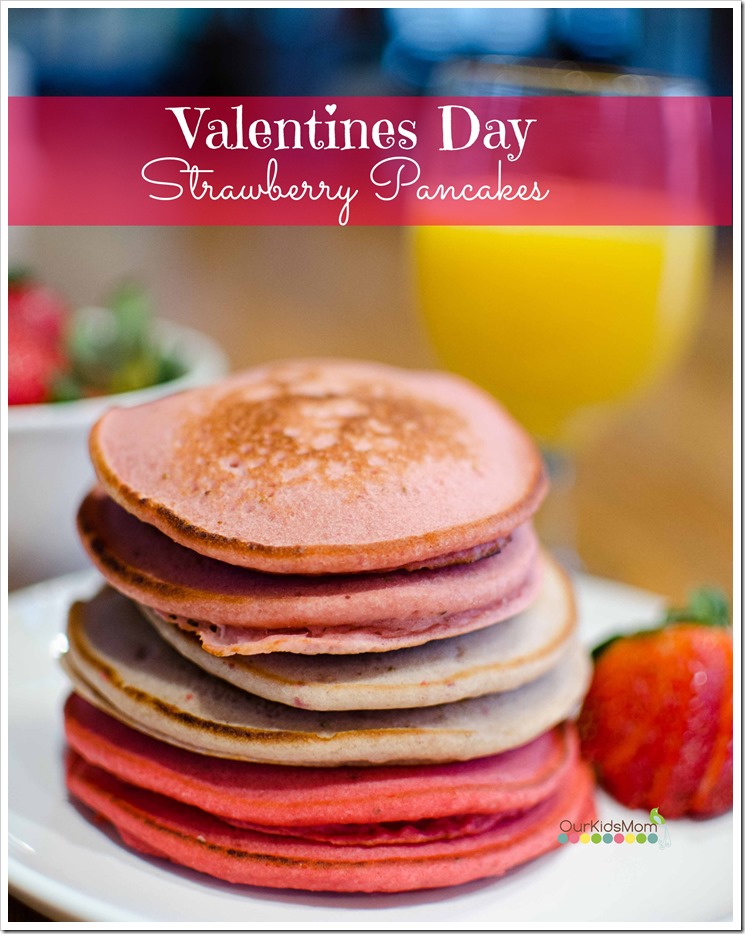Valentines Day Pink Strawberry Pancakes Recipe
