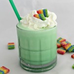 Copycat Shamrock Shake Recipe with a touch of the rainbow