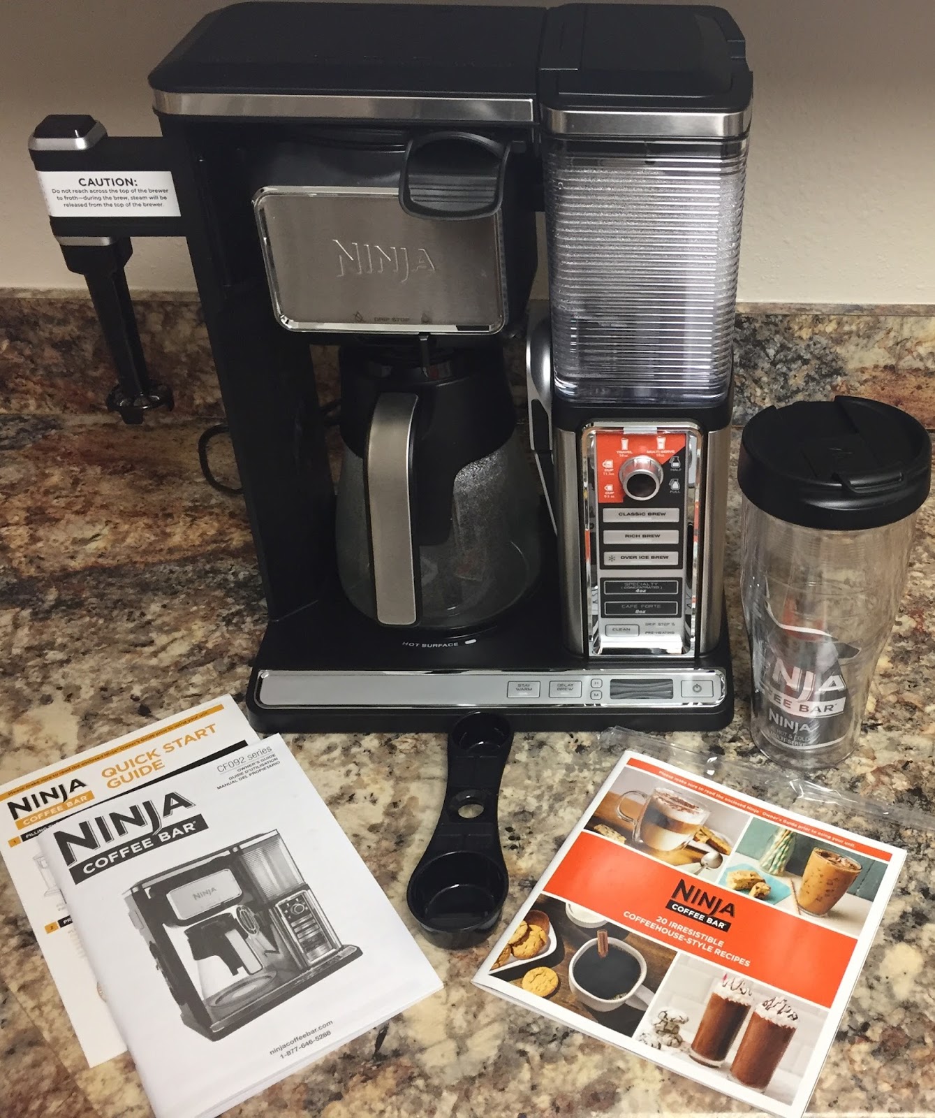 Ninja Intelligent Programmable Brew Home Coffee Maker with 12 Cup Glass  Carafe